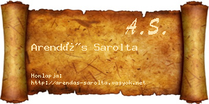 Arendás Sarolta névjegykártya