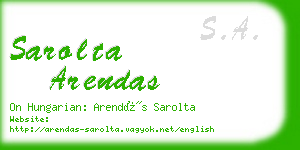 sarolta arendas business card